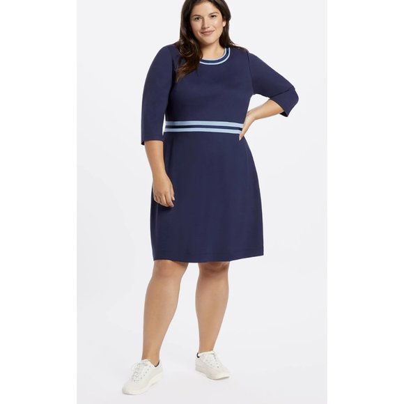 Nassau Navy Persley Ponte Knit Dress - Picture 1 of 10